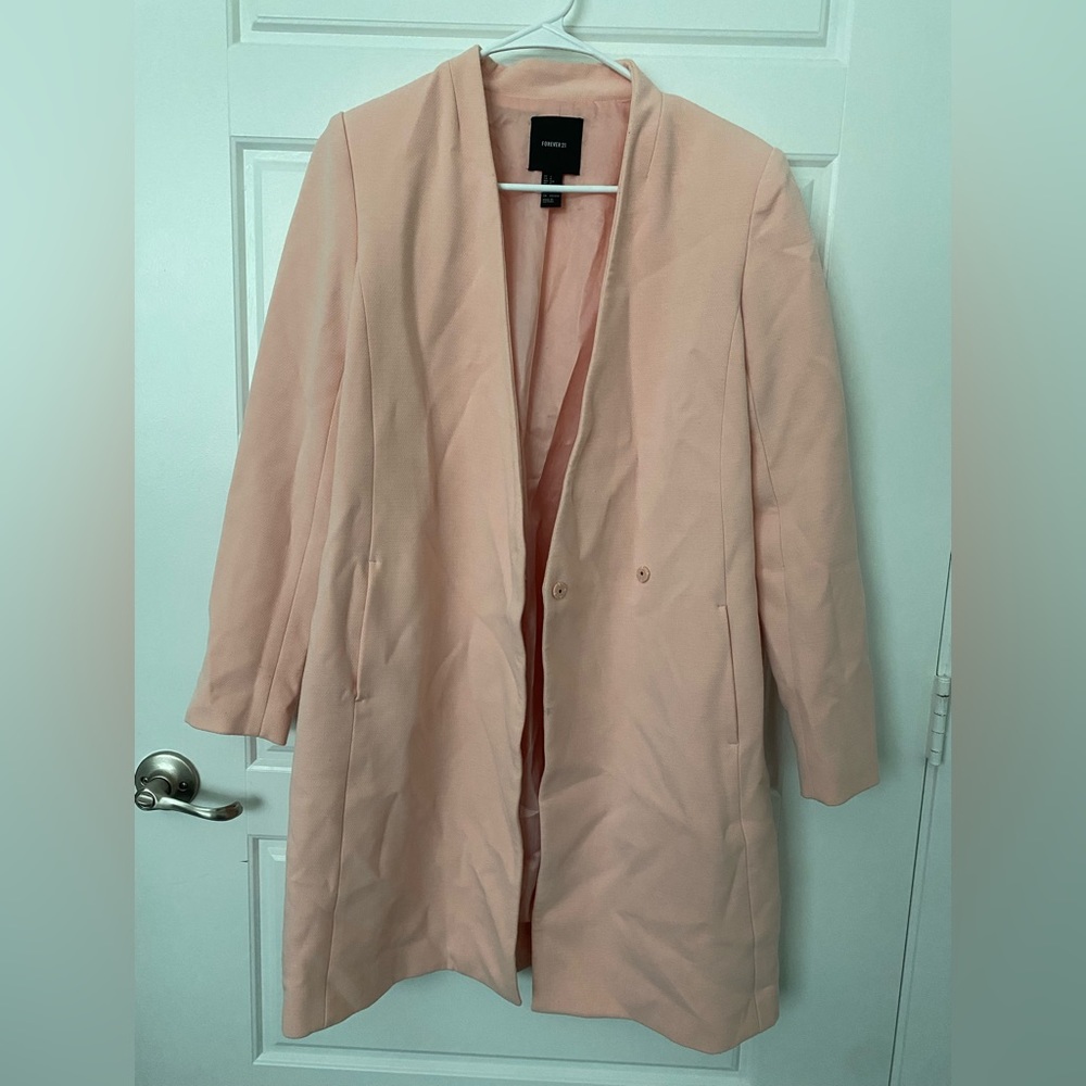 baby pink business casual jacket